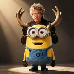 bob dylan with walrus tusks and dressed like a minion