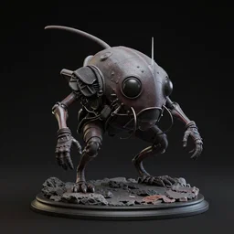 detailed maquette sculpture of Last of Us Clicker, unreal engine 5, octane render, black background, single side light source