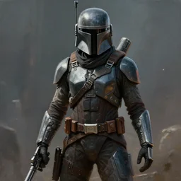 a digital art of a humanoid interglactic bounty hunter, sci - fi, hyper realistic, painting, full of details, unique, movie scene, dramatic, in the style of greg rutkowski,