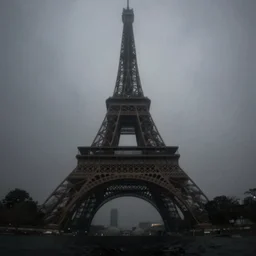 underwater photo of base of the eiffel tower, dark ocean water, national geographic submarine, gloomy high quality photography, blurry, polluted, crisp details, sigma 1 0 - 2 0 mm, nikon 1 0 - 2 4 mm, caustic light, aquatic photography, fisheye, water particulate, hazy low contrast