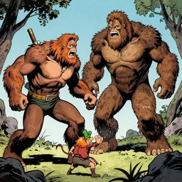 Jack Kirby comic about bigfoot fighting leprechauns