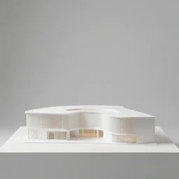 architectural model in white space