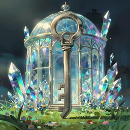 a wholesome animation key shot, iridescent glass crystal palace, studio ghibli, pixar and disney animation, sharp, rendered in unreal engine 5, anime key art by greg rutkowski, bloom, dramatic lighting, volumetric lighting!!