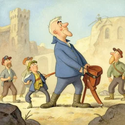 communist revolution by richard scarry, detailed, soft gentle colors