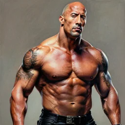 a highly detailed beautiful painting of dwayne the rock johnson by junji ito