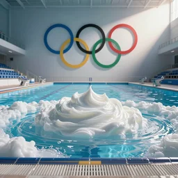 olympic swimming pool filled with sour cream