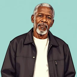 old black man, flat background, greg rutkowski gta san andreas art