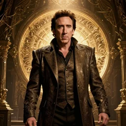 nicholas cage, fairy tale, stunning, surrounding cinematic light, hyper detailed, ornate and intricate, 4 k cinematic octane render