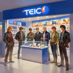 A digital painting of the interior of a telco retail store by Stanley Artgerm Lau, frank frazetta, Rossdraws, James Jean, gerald brom, Andrei Riabovitchev, Marc Simonetti, and Sakimichan, trending on artstation, SFW version