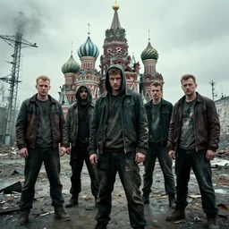 gopniks in post - apocalyptic russia, y 2 k, vhscore, various xyz, kaybug