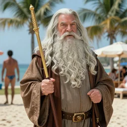 Gandalf starring in Baywatch movie, 8k, photorealistic