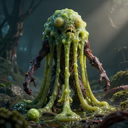 big budget body horror movie. Production photograph. Slime.