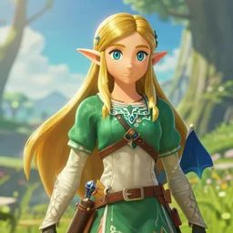 an in game portrait of the great fairy from the legend of zelda breath of the wild, breath of the wild art style.