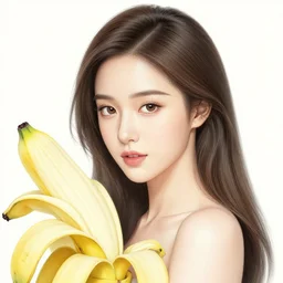 the portrait of the most beautiful, graceful, and elegant young woman made of bananas and petals, an ultrafine detailed illustration by kim jung gi, rossdraws, irakli nadar, intricate linework, bright colors, final fantasy, behance contest winner, angular, unreal engine 5 highly rendered, global illumination, radiant light, detailed and intricate environment