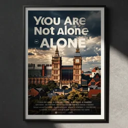 a poster in London that reads you are not alone