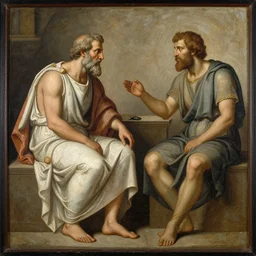 ancient greek painting of socrates consulting wikipedia