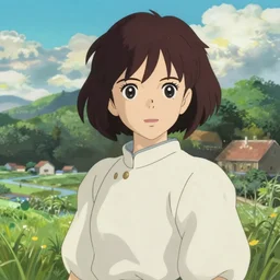 anime art full body portrait character nausicaa by hayao miyazaki concept art, anime key visual of elegant young female, short brown hair and large eyes, finely detailed perfect face delicate features directed gaze, valley of the wind and mountains background, trending on pixiv fanbox, studio ghibli, extremely high quality artwork by kushart krenz cute sparkling eyes