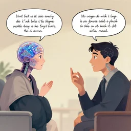 Two neural networks talking to each other about the meaning of life