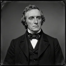 a portrait of a paul giamatti as president william henry harrison, in a black suit and bow tie, 1 8 4 0, a character portrait by john trumbull, reddit contest winner, american romanticism, creative commons attribution, macabre, ambrotype