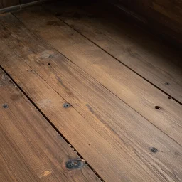 4K old and dusty cabin wood floor with scratches and bumps. Seamless high detailed PBR material.
