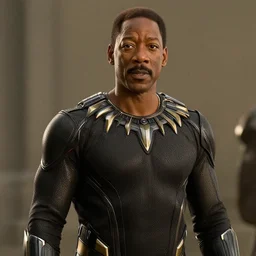 film still of Eddie Murphy as T’Chala in Black Panther movie