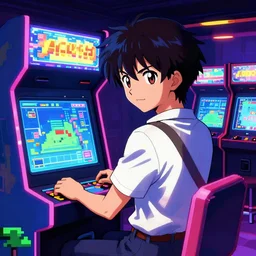 anime gir, fantastic lighting, arcade, videogame, pixel art, high detail, 1 6 bits, 2 d, sprite