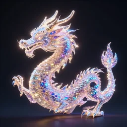 light and colorful sparkles in shape of a dragon, cinematic, trending on artstation