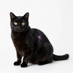 a black cat whose fur is the universe
