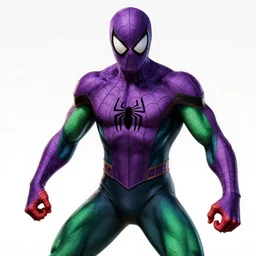 purple and green spiderman suit by todd mcfarlane