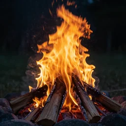 photo of a camp fire underwater, sharp focus