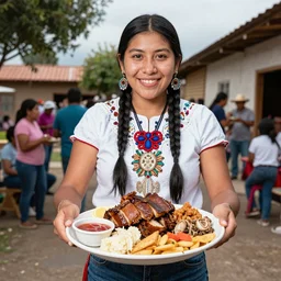 Mexican Otomi showing a feast