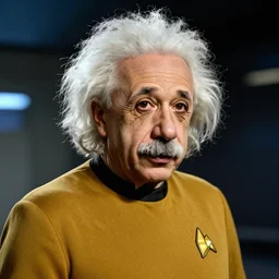 albert einstein as the star trek enterprise captain