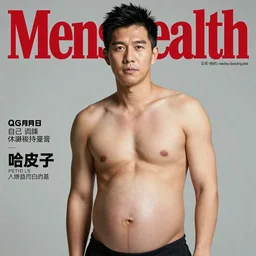 Cover of Mens Health featuring a pregnant Asian male actor