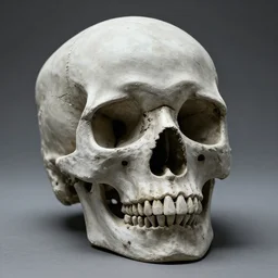 a human skull made of Cement
