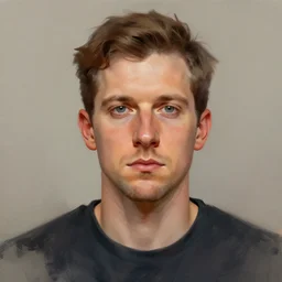 a portrait of a man who is on a very high dose of Adderall, digital painting