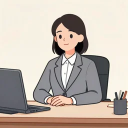 a portrait of a secretary sitting behind a desk, 7 0 th burda style,
