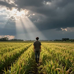 gigachad farmer alone in his field
