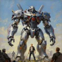 a giant thai architecture bladerunner mecha, tim hildebrandt, wayne barlowe, bruce pennington, donato giancola, trending on artstation, cinematic composition, beautiful lighting, hyper detailed, 8 k, oil on canvas