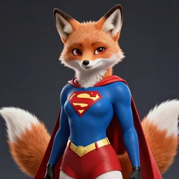an anthropomorphic fox dressed as supergirl in the style of akira toriyama trending on artstation deviantart pinterest furaffinity detailed realistic hd 8 k high resolution
