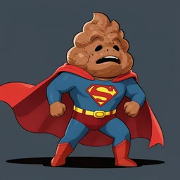 a superhero with a cape, made out of poo, heroic, epic illustration, 8 k, artstation