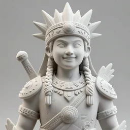 pfp portrait plastic ceramic happy bounty hunter cyberpunk sundog warrior in tribal regalia, an idea seep's into infinity highly detailed in volumetric latent space, cinematic light, sharp focus, divine realm of gods, octane render, artist warrick mcleod