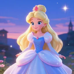 photo of a princess, twilight, vivid pastel colors scheme, cute, 4 k, tonemapping, global illumination, sparkling, sparkles