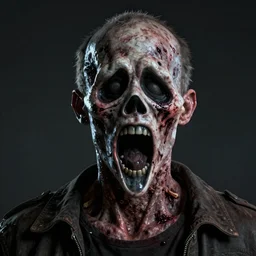 bill murray as screaming rotting zombie portrait, horror core, apocalyptic, deep wounds, blind left eye, broken collarbone with bone sticking out, dramatic, the feeling of grimdark, sharp focus, fiction, hyper detailed, digital art, trending in artstation, cinematic lighting, studio quality, smooth render, unreal engine 5 rendered, octane rendered, art style and nixeu and wlop and krenz cushart