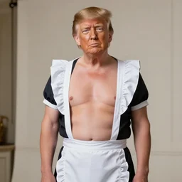 donald trump in a skimpy maid outfit