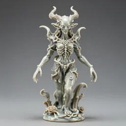 a delicate lladro figurine of an unspeakable eldritch horror, porcelain