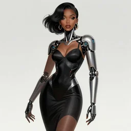 portrait of an absurdly beautiful, graceful, sophisticated, fashionable black cyberpunk mechanoid gravure idol, hyperdetailed illustration by irakli nadar, maria borges, matt wisniewski style, intricate linework, dark black skin, neon jellyfish headdress, ivory carved ruff, unreal engine 5 highly rendered, global illumination, radiant light, detailed and intricate environment