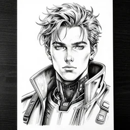 malcolm turnbull, portrait, cyberpunk 2 0 2 0 manual, by steampoweredmikej, by tim bradstreet, inktober, ink drawing, black and white, coloring pages, manga, highly detailed
