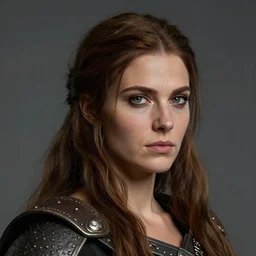 head and shoulders portrait of a barbarian, female, high fantasy, d & d, extremely detailed