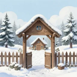 The gateway into winter, portal into alternative reality, cottagecore, by Simon Stålenhag and Albert Bierstadt, oil on canvas