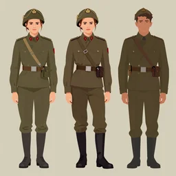Emma Watson in WW2 uniform vector art  by moebius and atey ghailan by james gurney by vermeer by George Stubbs full body full body full body full body trending on artstation